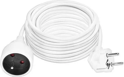 Solight 1z prodlužovací přívod - spojka, 15m, 3 x 1,5mm2, bílá