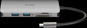 Rozbočovač D-Link DUB-M810 8 v 1 USB-C s rozhraním HDMI/ternetom/čítačkou kariet/prívodom napájania