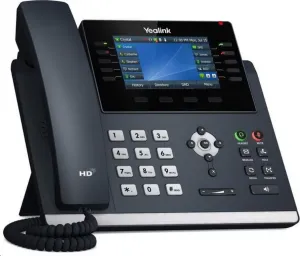 IP telefón Yealink SIP-T46U, 4,3" 480x272 farieb, 2x RJ45 10/100/1000, PoE, 16x SIP, 2x USB, bez adaptéra