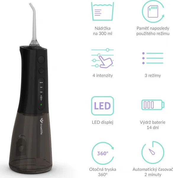 TrueLife AquaFloss Compact L100 Black - ústní sprcha