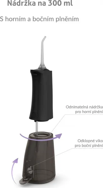 TrueLife AquaFloss Compact L100 Black - ústní sprcha