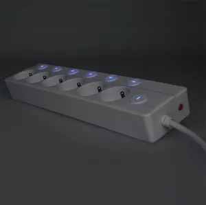 Solight 6z prodlužovací přívod, 3m, 3 x 1mm2, bílý, 6+1 vypínač