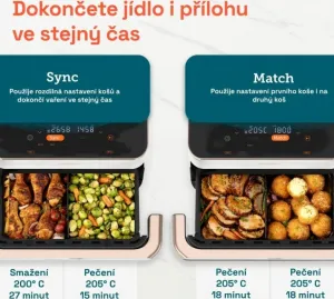 Cosori TF101S Dual blaze TwinFry 10l hozkovzdušná fritéza - bílá