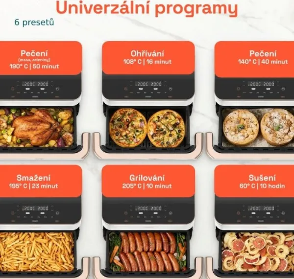 Cosori TF101S Dual blaze TwinFry 10l hozkovzdušná fritéza - bílá