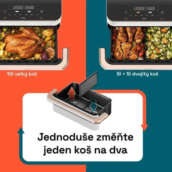 Cosori TF101S Dual blaze TwinFry 10l hozkovzdušná fritéza - bílá