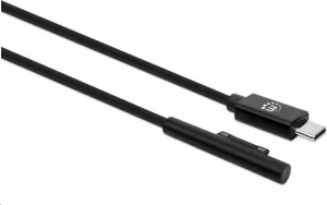 Manhattan nabíjací kábel, nabíjací kábel Surface Connect k USB-C (M/M), 15 V / 3 A, 1.8 m, čierna