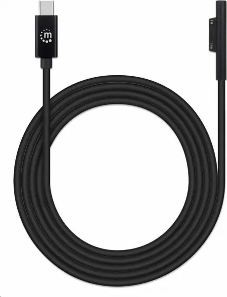 Manhattan nabíjací kábel, nabíjací kábel Surface Connect k USB-C (M/M), 15 V / 3 A, 1.8 m, čierna