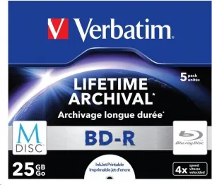 VERBATIM MDisc BD-R(5-pack)Jewel/4x/25GB