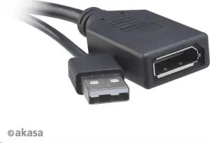 AKASA redukcia z HDMI na DisplayPort, s napájacím káblom USB 4K@60Hz, 25 cm