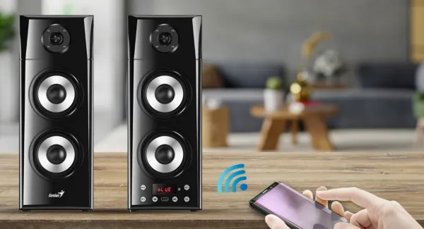 GENIUS reproduktory SP-HF2800 BT/ 2.0/ 60W/ Dřevěné/ Bluetooth/ USB/ dálkové ovládání