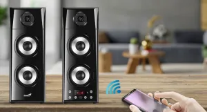 GENIUS reproduktory SP-HF2800 BT/ 2.0/ 60W/ Dřevěné/ Bluetooth/ USB/ dálkové ovládání