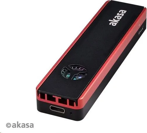 Externý box AKASA Vegas SSD Mate, pre M.2 disky SSD SATA/NVMe, USB 3.2 Gen 2, 10Gb/s, RGB, hliník
