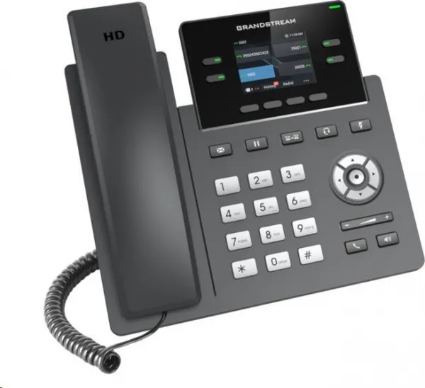 Grandstream GRP2612P [VoIP telefon - 2x SIP účet, HD audio, 16 prog.tl.+4 předvoleb, 2xLAN 100Mbps, PoE]
