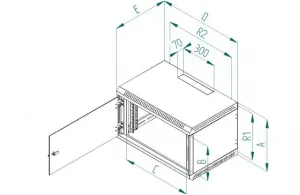 19" jednodielny rack TRITON 9U/500 mm