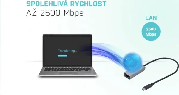 i-tec iTec USB-C Metal 2.5Gbps ethernetový adaptér