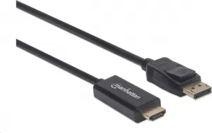 MANHATTAN Kábel DisplayPort na HDMI 1080p, 1.8 m, čierna