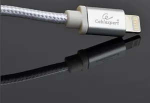 GEMBIRD CABLEXPERT USB 2.0 Nabíjací a synchronizačný kábel Lightning (IP5 a vyšší), opletený, 1,8 m, strieborný, lesklý