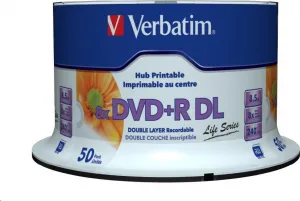 VERBATIM DVD+R Double Layer 8.5GB 8X 50 Pack Spindle