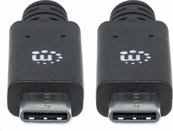 Kábel Manhattan USB-C, USB 3.1 Gen 2, USB-C samec na USB-C samec, 10 Gb/s, 5 A, 1 m, čierna