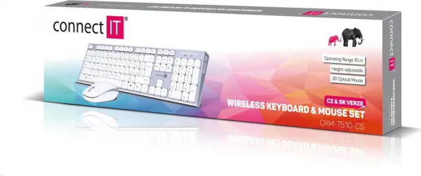 CONNECT IT Kombinovaná bezdrôtová klávesnica + myš, CZ + SK rozloženie