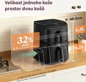 Cosori Turbo Tower horkovzdušná fritéza 10,8l černá