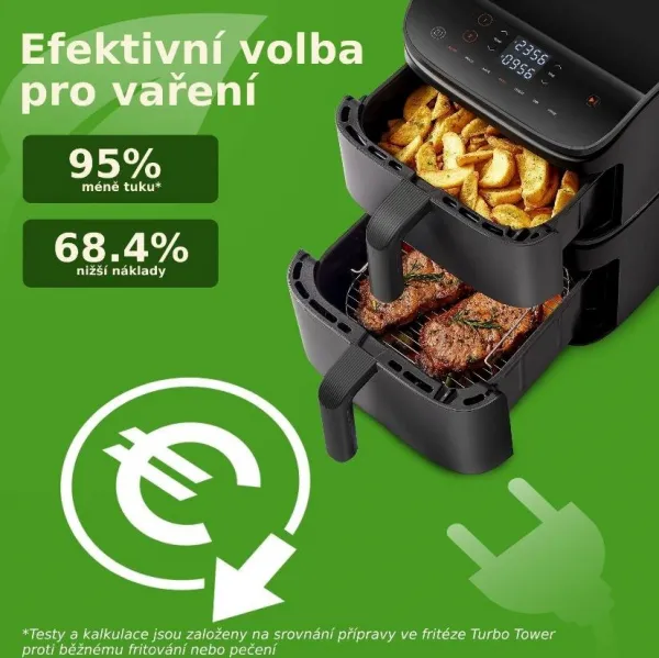 Cosori Turbo Tower horkovzdušná fritéza 10,8l černá