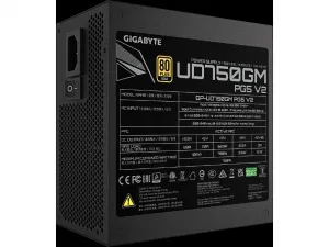 GIGABYTE zdroj UD750GM PG5 V2, 750W, 120mm, Plně modulární, 80 Plus Gold, ATX 3.1