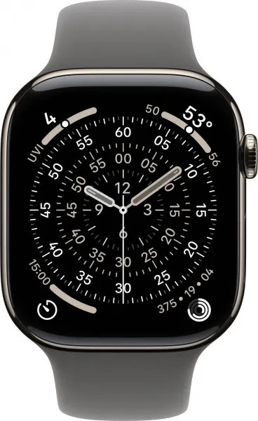 Apple Watch Series 11 GPS + Cellular 46mm Natural Titanium Case with Stone Grey Sport Band - S/M MFCW4WF/A