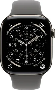 Apple Watch Series 11 GPS + Cellular 46mm Natural Titanium Case with Stone Grey Sport Band - S/M MFCW4WF/A