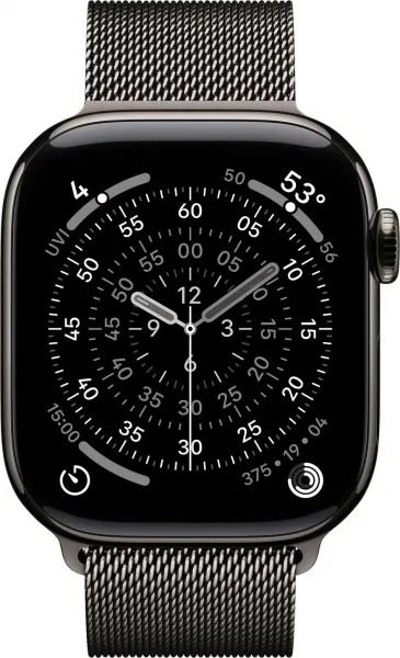 Apple Watch Series 11 GPS + Cellular 42mm Slate Titanium Case with Slate Milanese Loop MF8U4WF/A