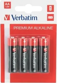 VERBATIM Alkalické baterie AA,  4 PACK , LR6