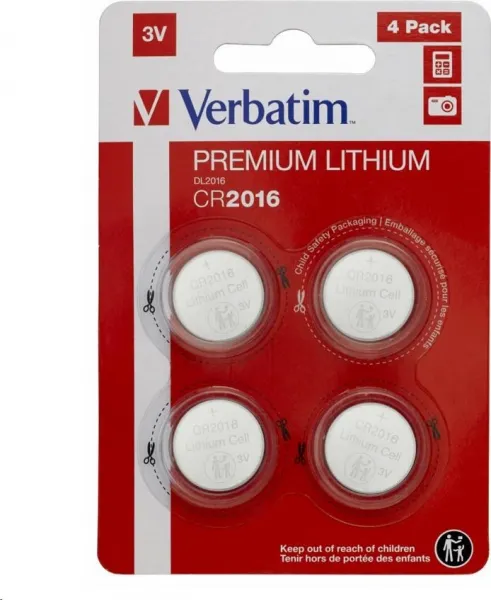 VERBATIM Lithium baterie CR2016 3V 4 Pack