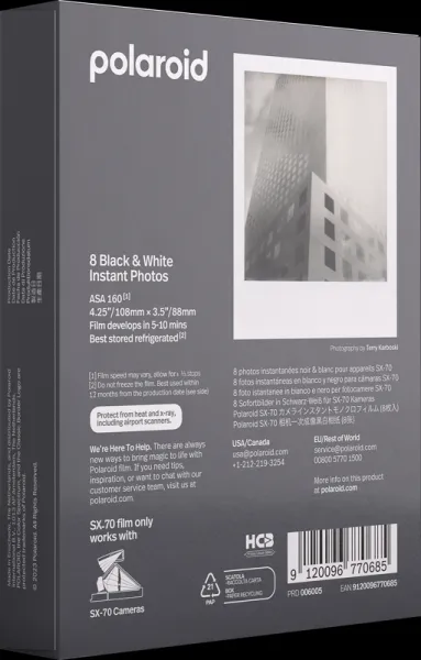 Polaroid B&W Film for SX-70