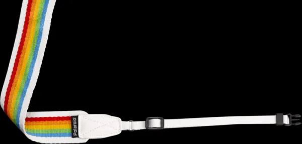 Polaroid Camera Strap Flat Rainbow White