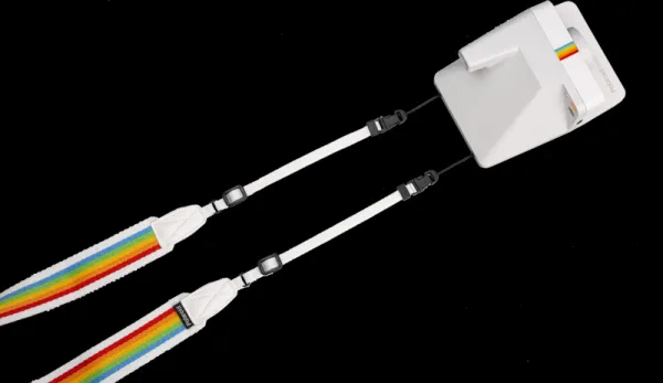 Polaroid Camera Strap Flat Rainbow White