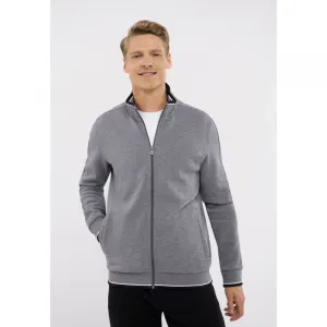 Pánska zateplená mikina so zipsom VOLCANO B-WIND-702M-GREY MEL