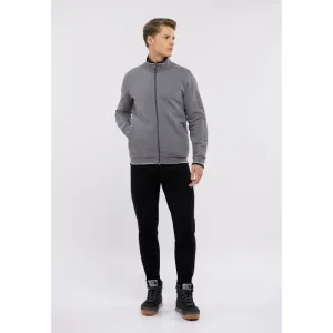 Pánska zateplená mikina so zipsom VOLCANO B-WIND-702M-GREY MEL