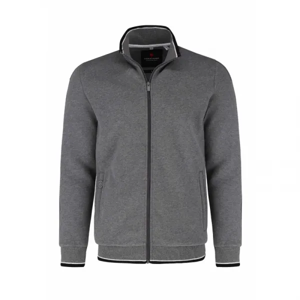 Pánska zateplená mikina so zipsom VOLCANO B-WIND-702M-GREY MEL