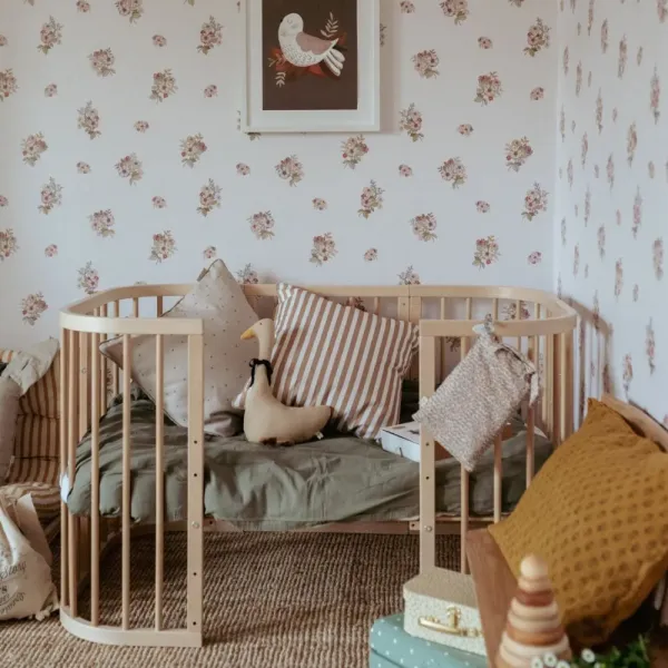 Detská rastúca postieľka s matracom 7v1, prírodná, LILI
