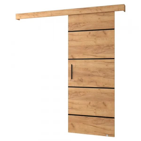 Posuvné dvere, dub craft zlatý/dub craft zlatý/čierna, SALDOR 90 4