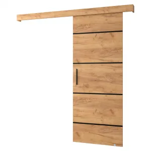 Posuvné dvere, dub craft zlatý/dub craft zlatý/čierna, SALDOR 90 4