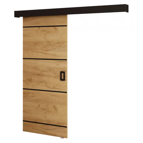 Posuvné dvere, dub craft zlatý/čierna/čierna, BERI 90 4