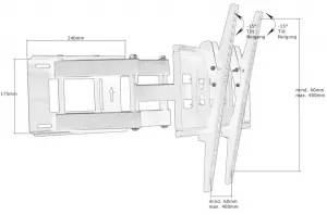 MOUNTY 2024 Nástenný držiak na ploché LCD TV - profi do 52"