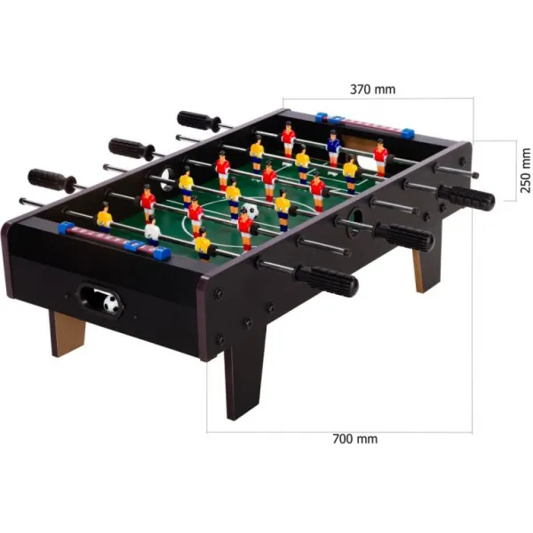 GamesPlanet® 43251 Mini stolný futbal s nožičkami 70 x 37 x 25 cm, čierny