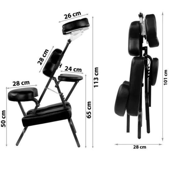 MOVIT 1326 Masážna stolička skladacia čierna 8,5 kg