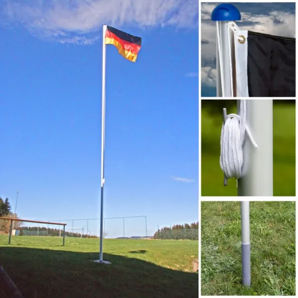 Vlajkový stožiar vrátane vlajky Rakúsko - 650 cm