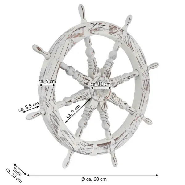 Garthen 72794 Drevené kormidlo, štýlová dekorácia - 60 cm