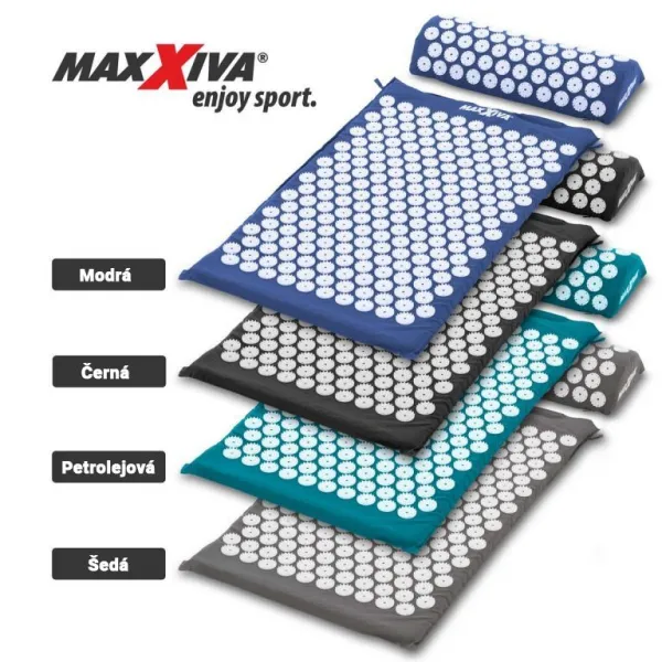 MAXXIVA 81551 Akupresúrna podložka s vankúšom, 75x42 cm, modrá