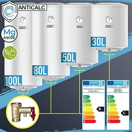 Aquamarin® Elektrický ohrievač vody, 100 L, 1,5 kW