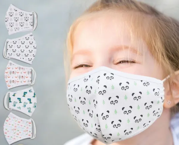 JAGO Detské látkové rúško, 3D potlač zvierat, 5 ks
